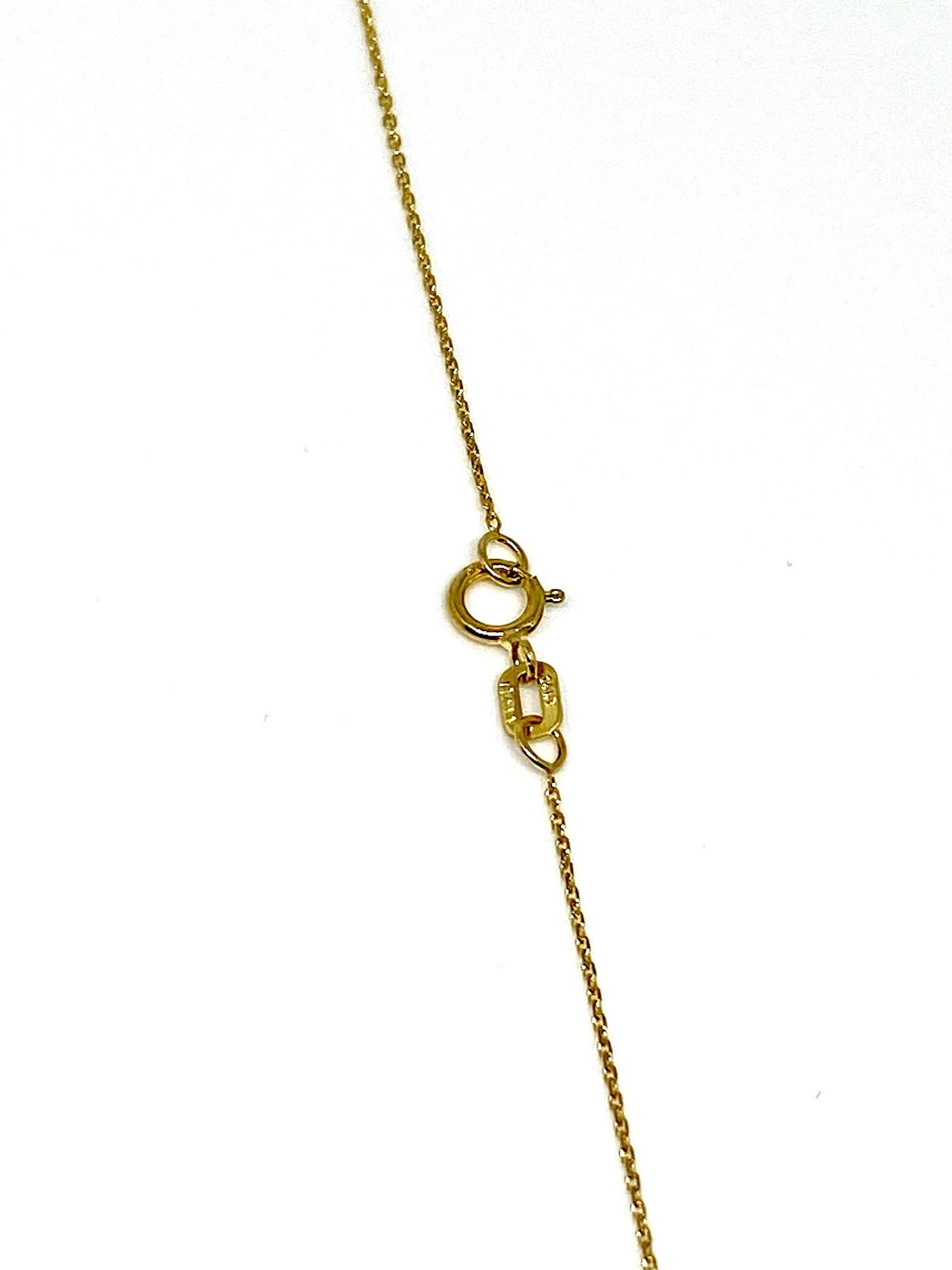 Yellow Gold Double Hexagon Dangle Pendant Chain Necklace