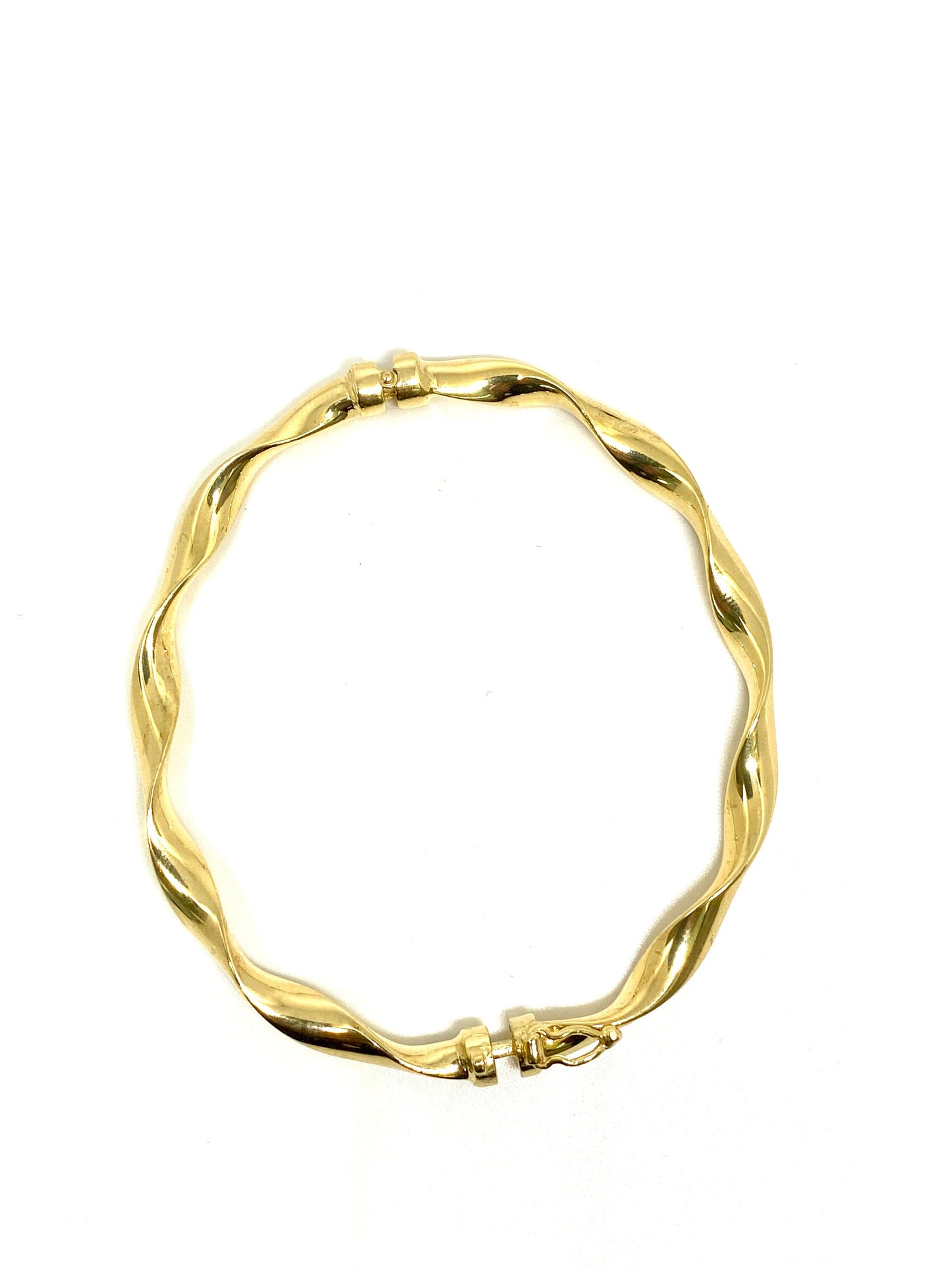 Gold Over Sterling Silver Twisted Tube Twirl Bangle