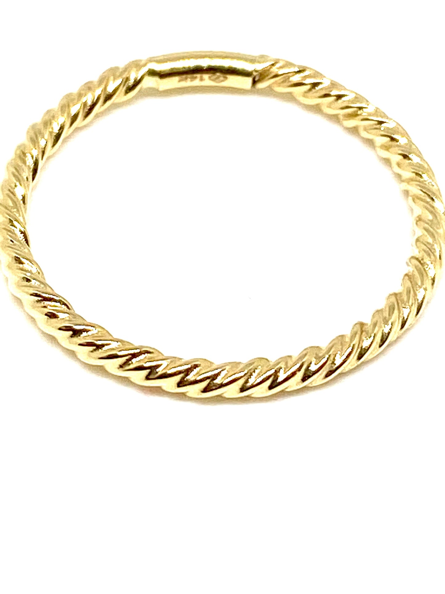 Gold Multi Color Gold Ribbed Braided Stackable Band Ring w/Gift Box