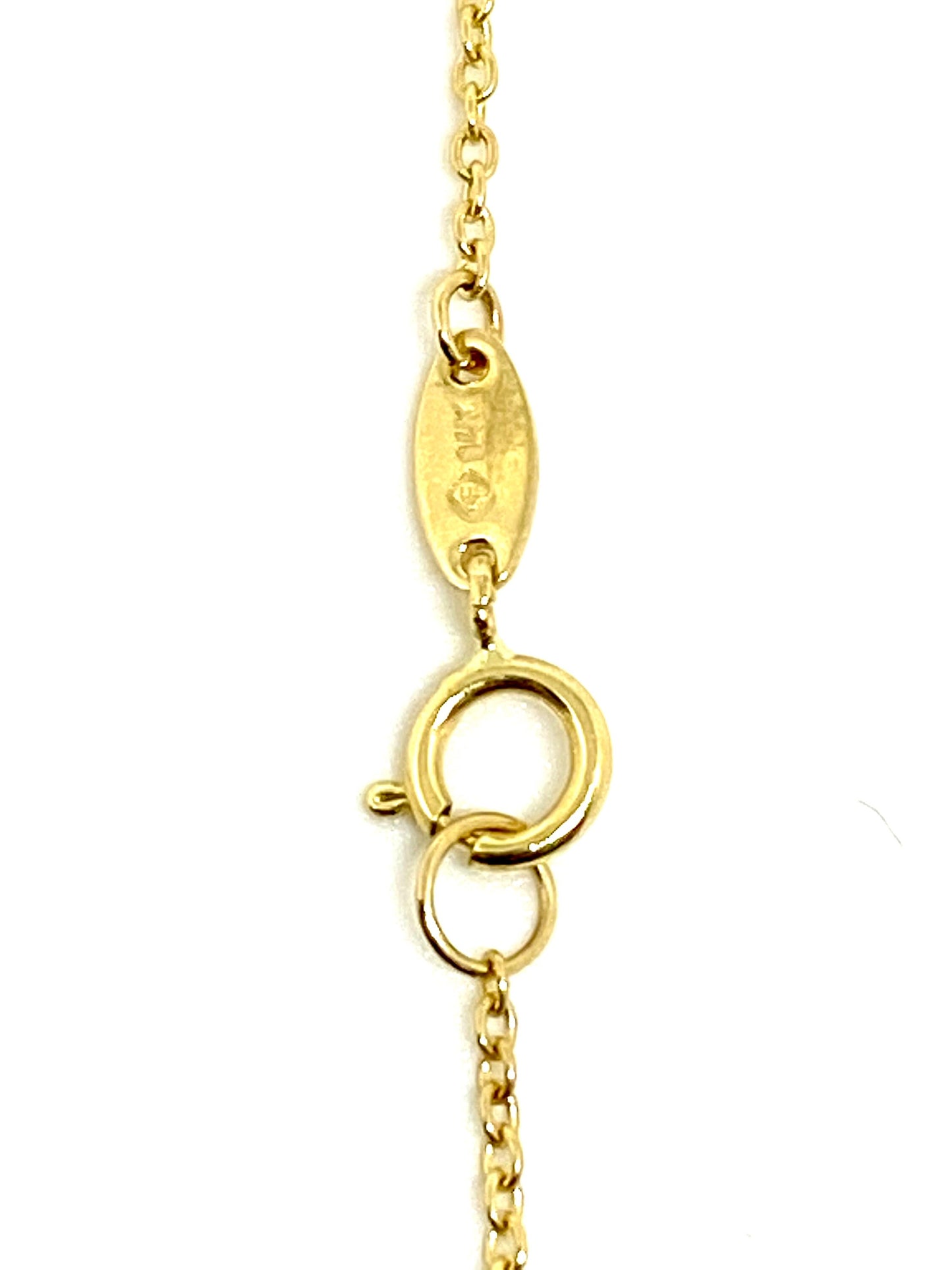 Yellow Gold Double Heart Pendant Chain Necklace
