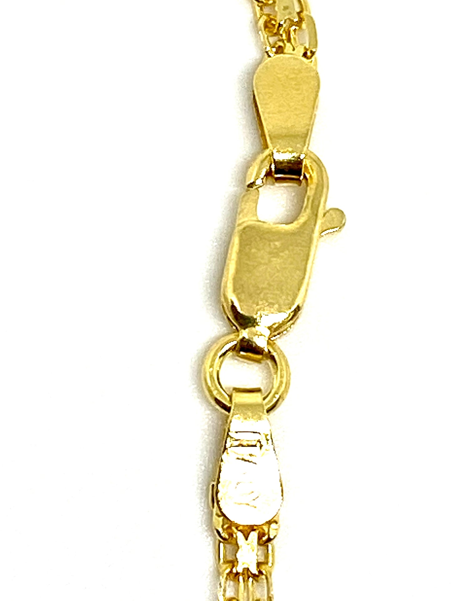 Yellow Gold Over Sterling Silver Bismark Link Chain Necklace