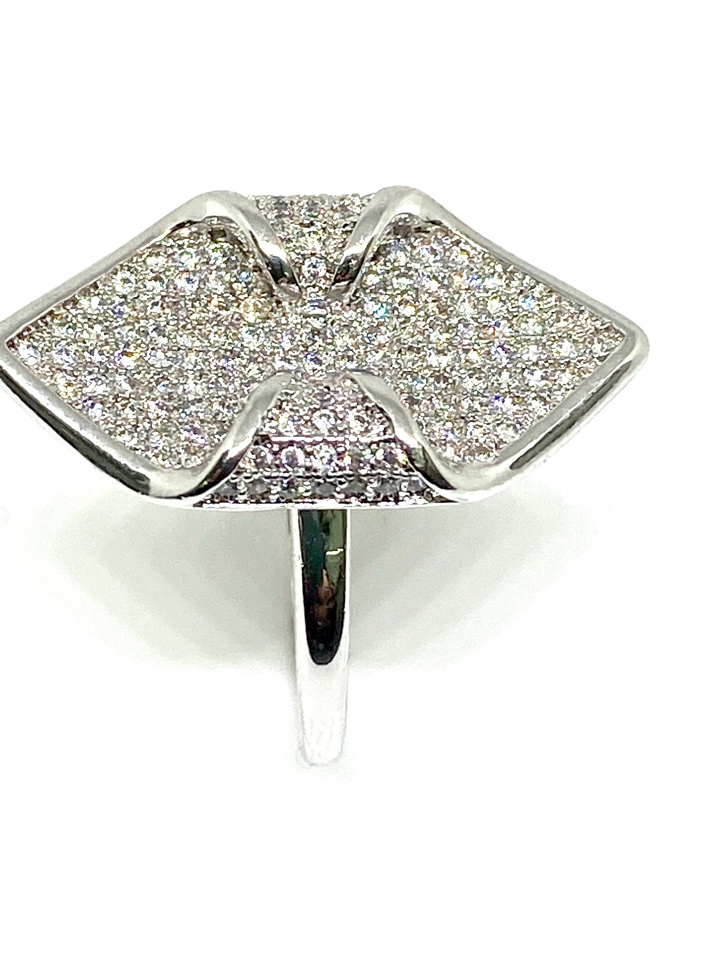 Sterling Silver Micro Pave Cz Cocktail Ring