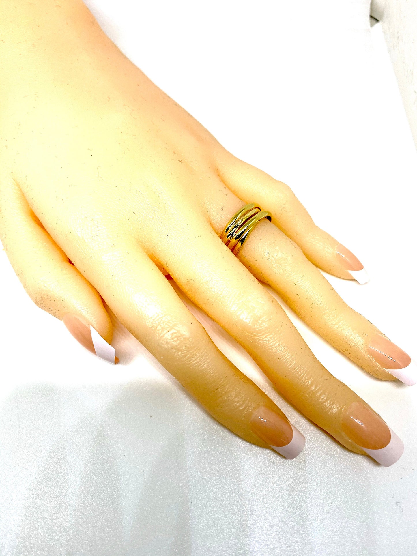 Yellow Gold Diamond Cut High Polish Coil Crossover Band Ring