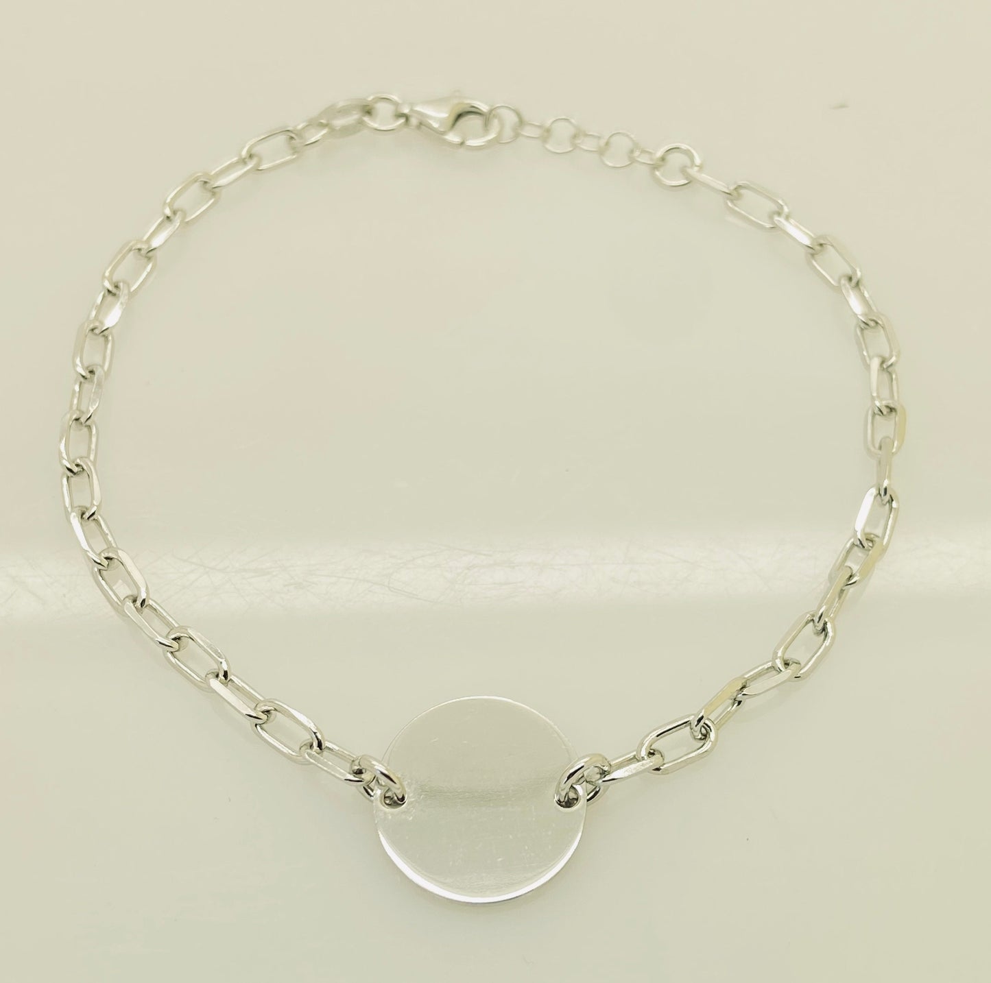 Round Disc Chain Link Adjustable Bracelet
