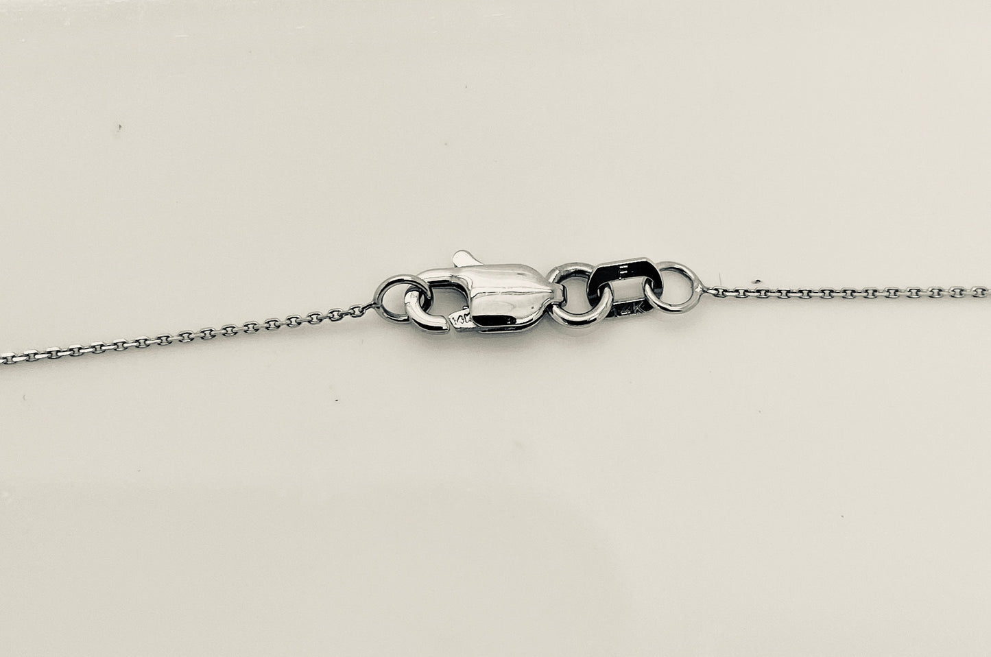 White Gold Chain Link Lobster Clasp Necklace
