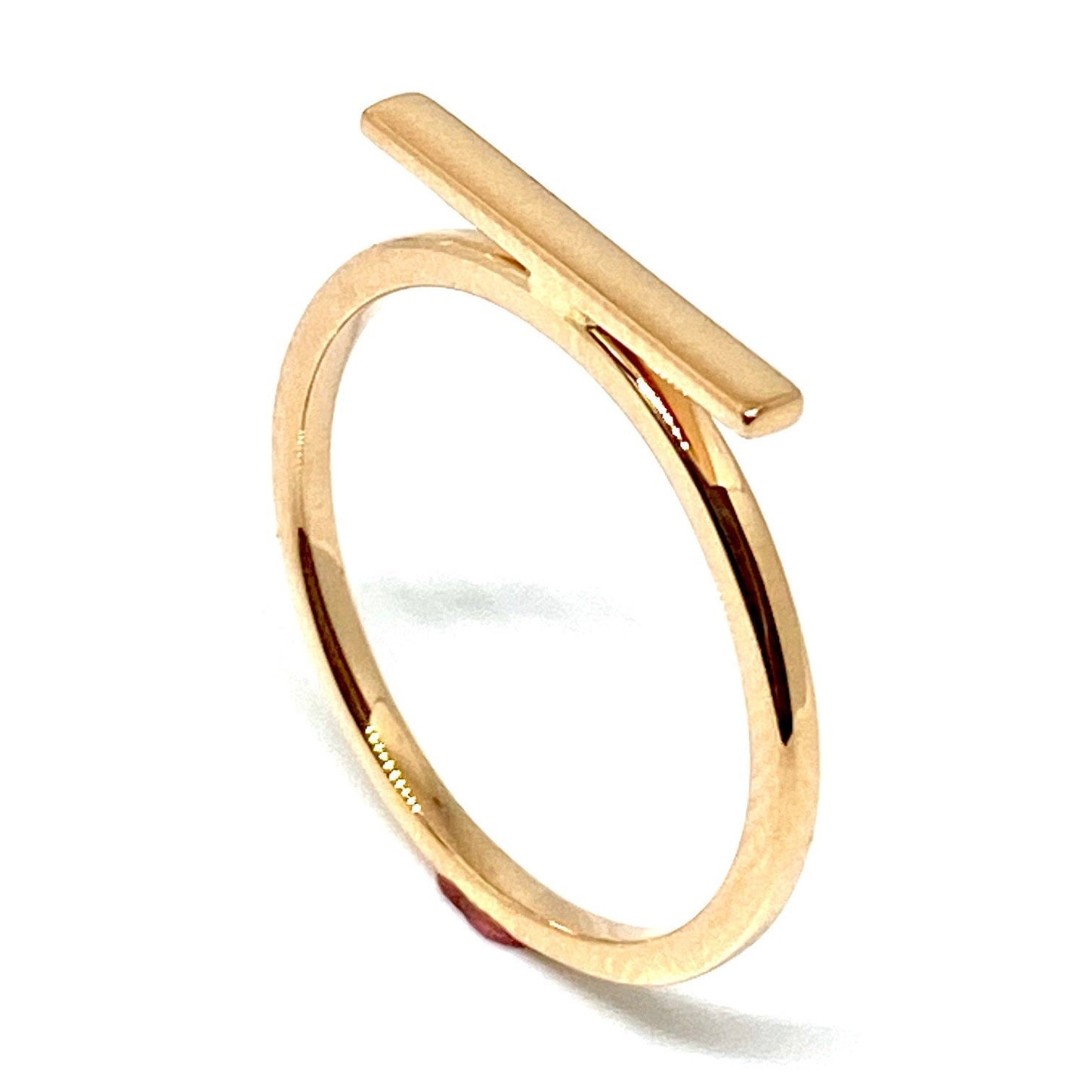 Rose Gold Horizontal Bar Modernist Cocktail Ring