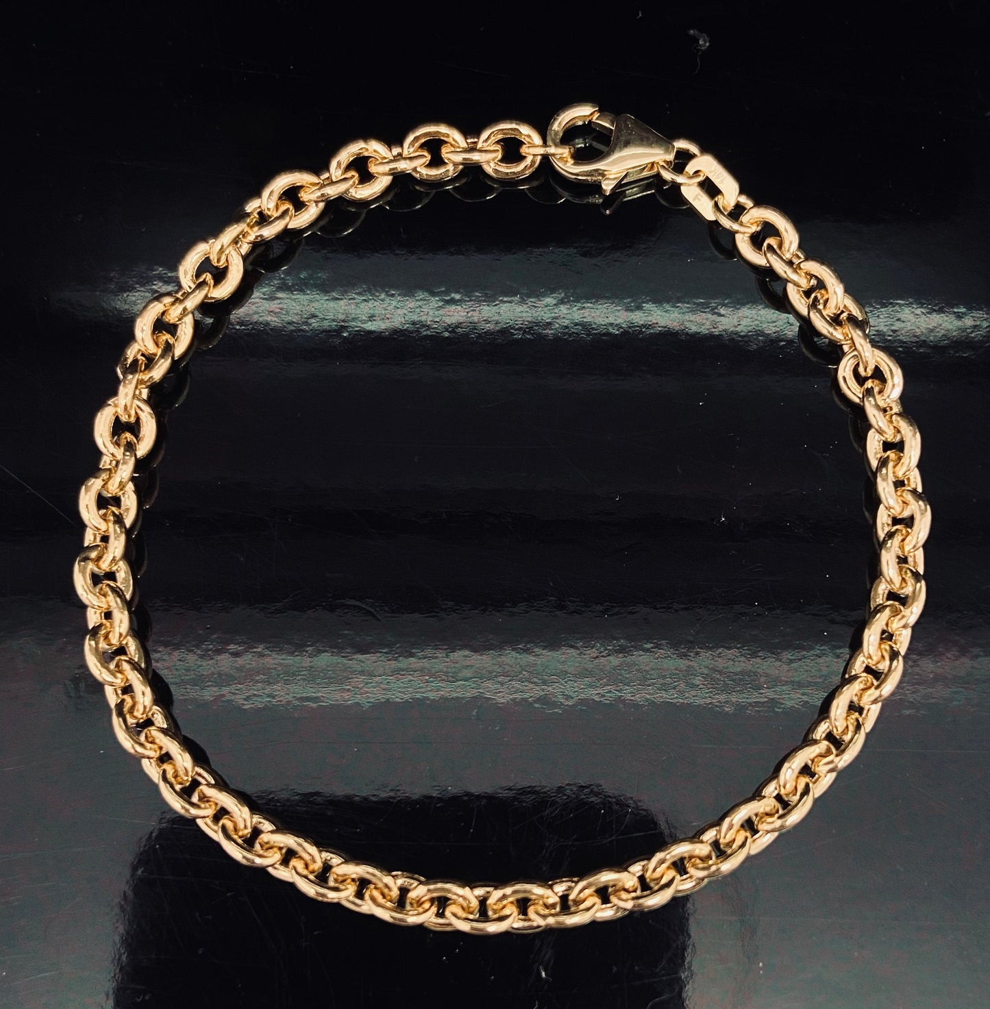 Yellow Gold ROLO Link Chain Bracelet
