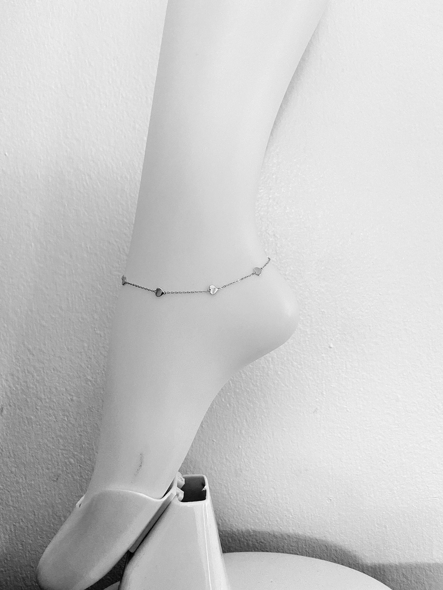 Station Hearts Adjustable Chain Anklet Bracelet