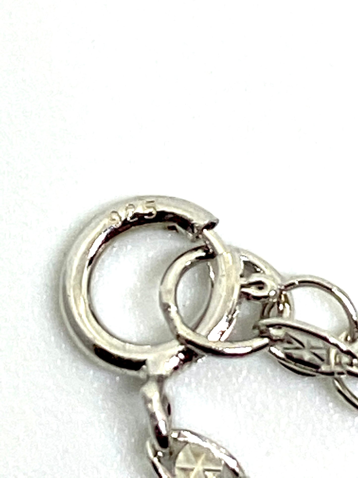 Diamond Cut Oval Link Chain Adjustable Anklet Bracelet