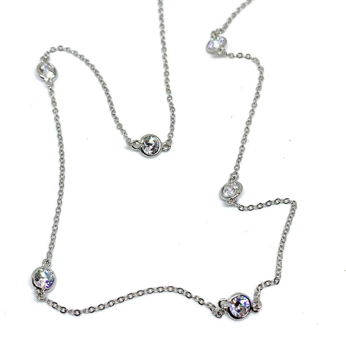 Round Cut Cubic Zirconia By The Yard Necklace