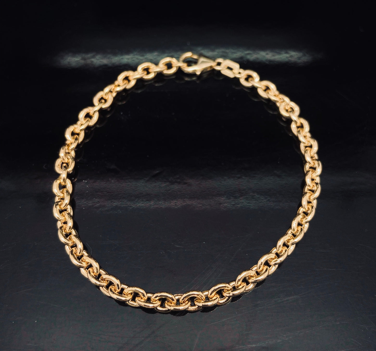 Yellow Gold ROLO Link Chain Bracelet
