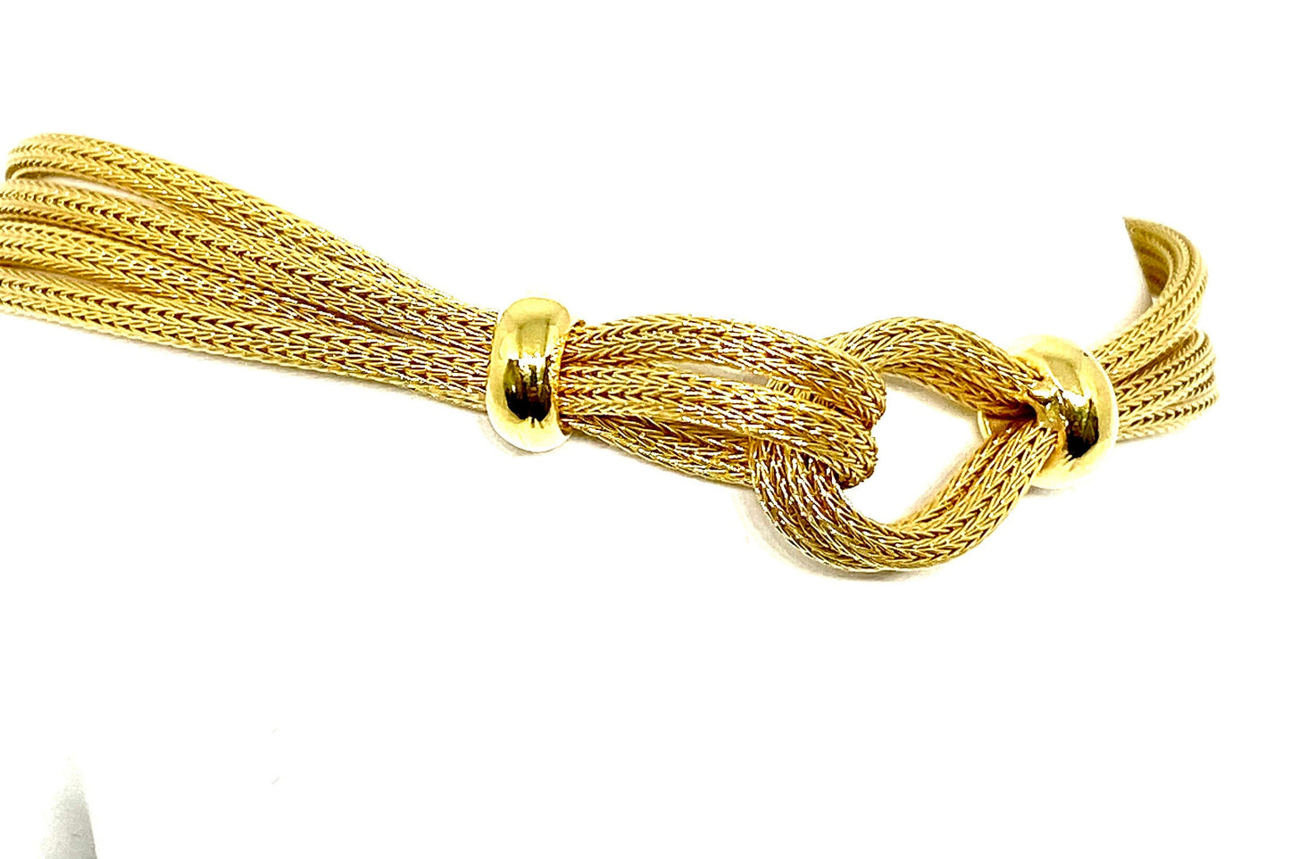 Yellow Gold Over Sterling Silver Interlocking Mesh Band Bracelet