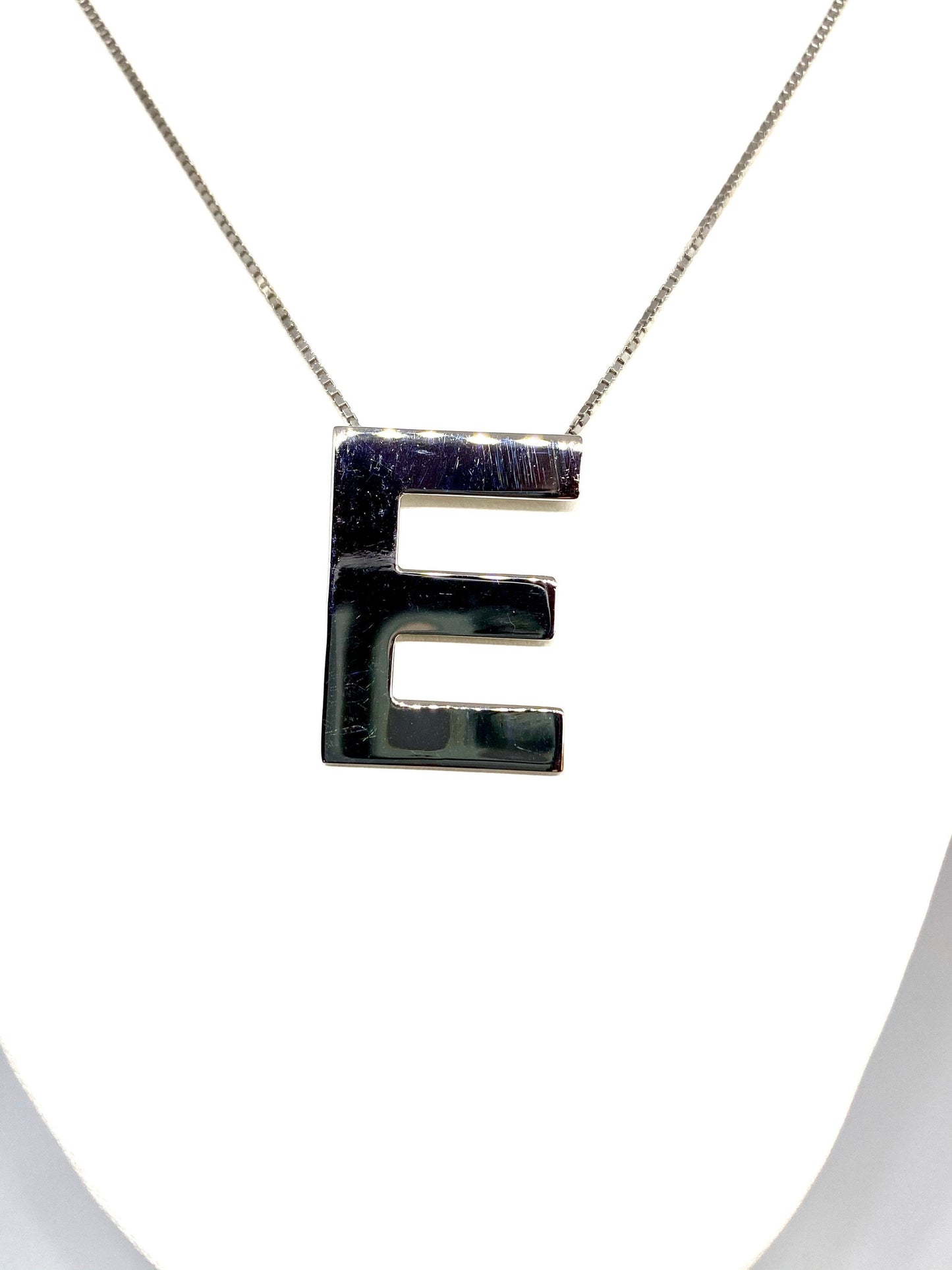 Plated Letter- E -Initial Pendant Necklace