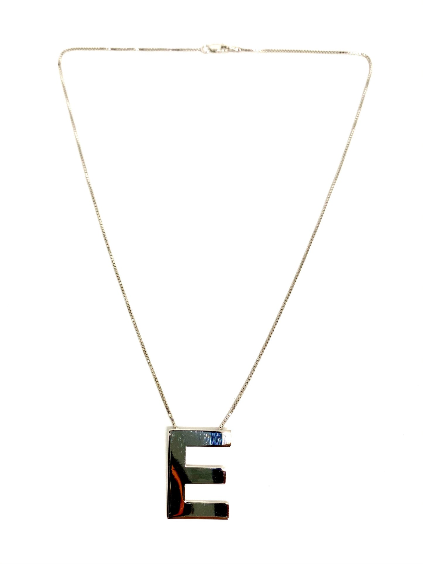 Plated Letter- E -Initial Pendant Necklace