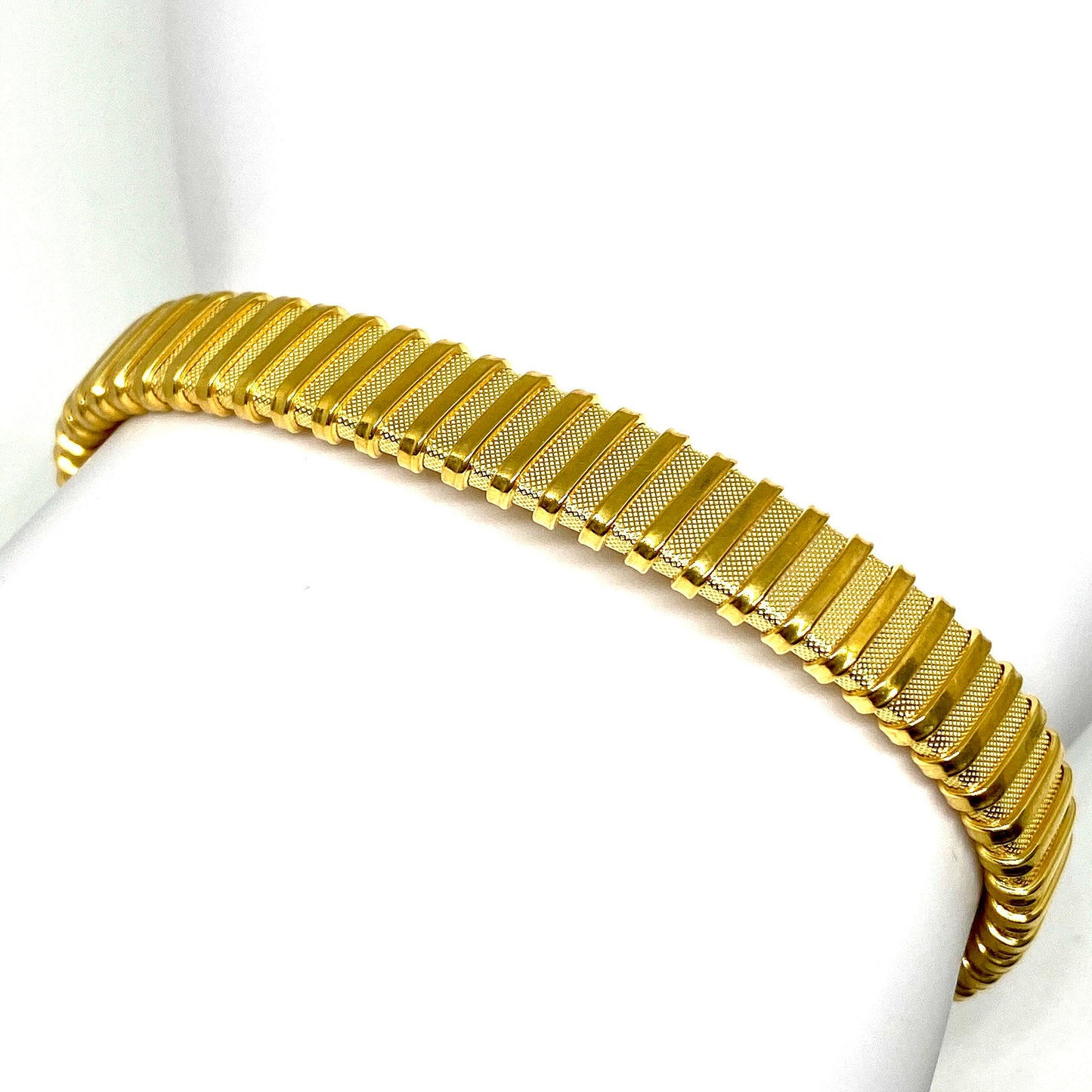 Yellow Gold Over Sterling Silver Strechy Band Bracelet