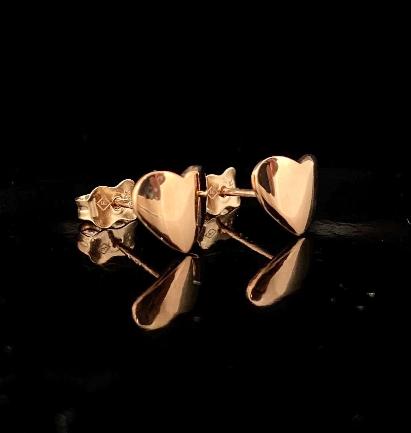 Rose Gold High Polish Stud Earrings