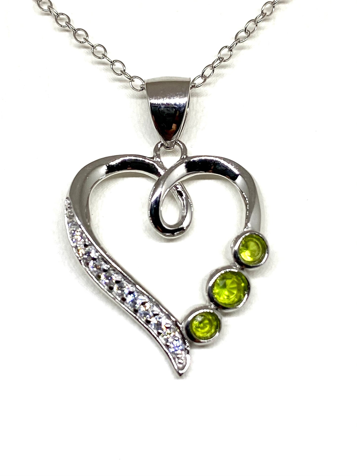 Ladies Birthstone Heart Love Silver Necklace Sapphire CZ Pendant Birthday Gift Box