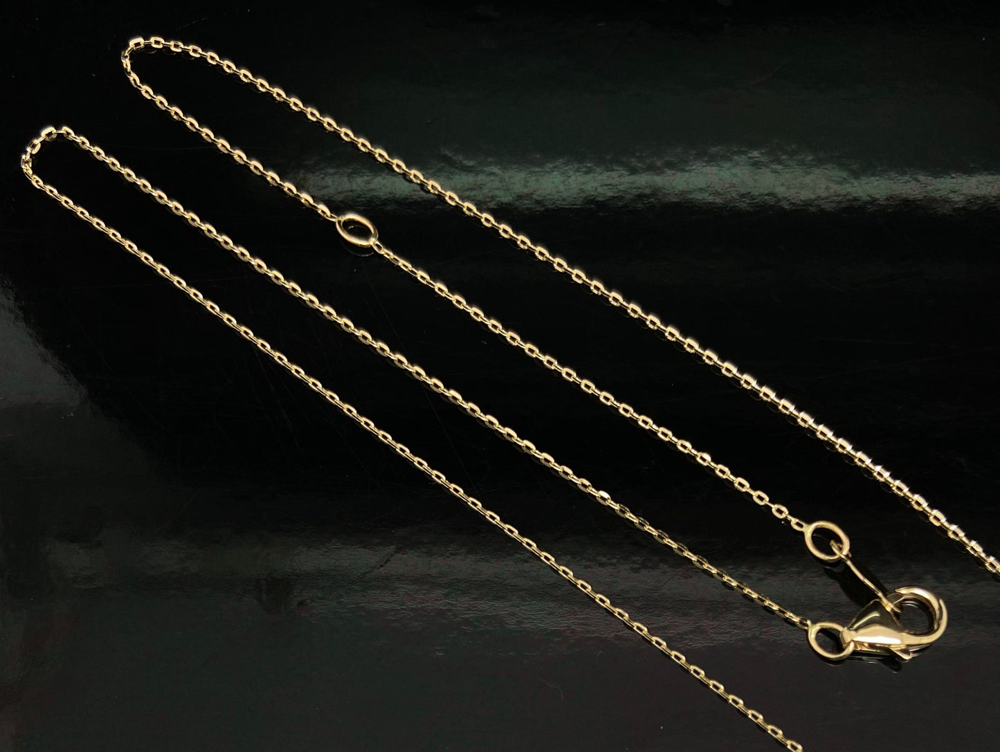 Yellow Gold Filigree Religious Cross Dangle Pendant Chain Necklace