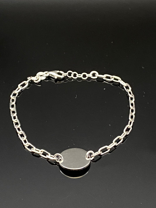 Round Disc Chain Link Adjustable Bracelet