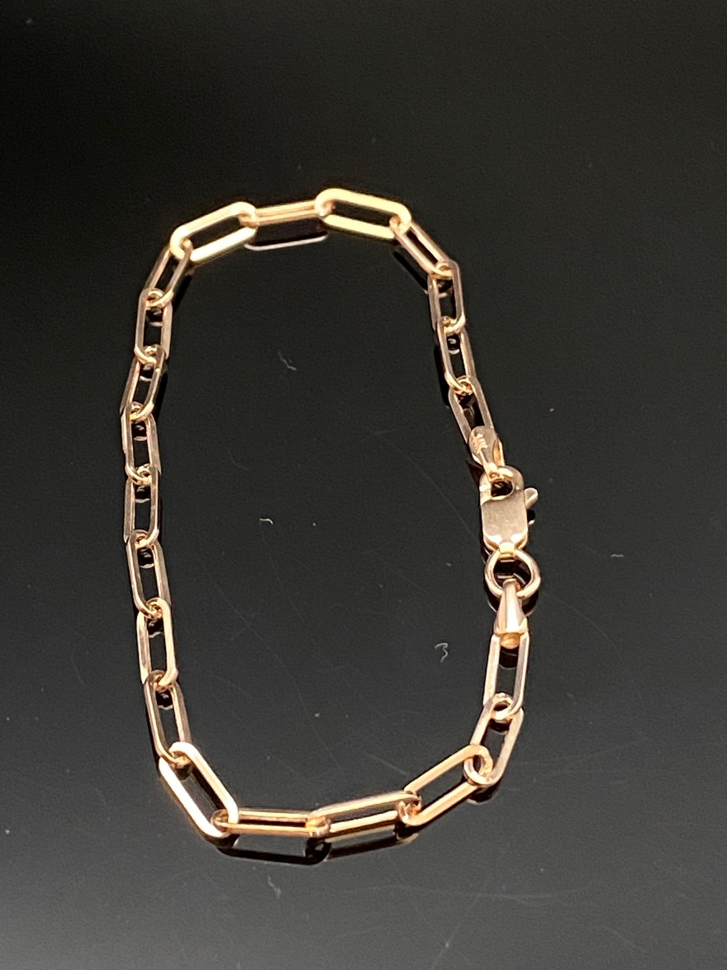 Rose Gold Paperclip Link Chain Bracelet