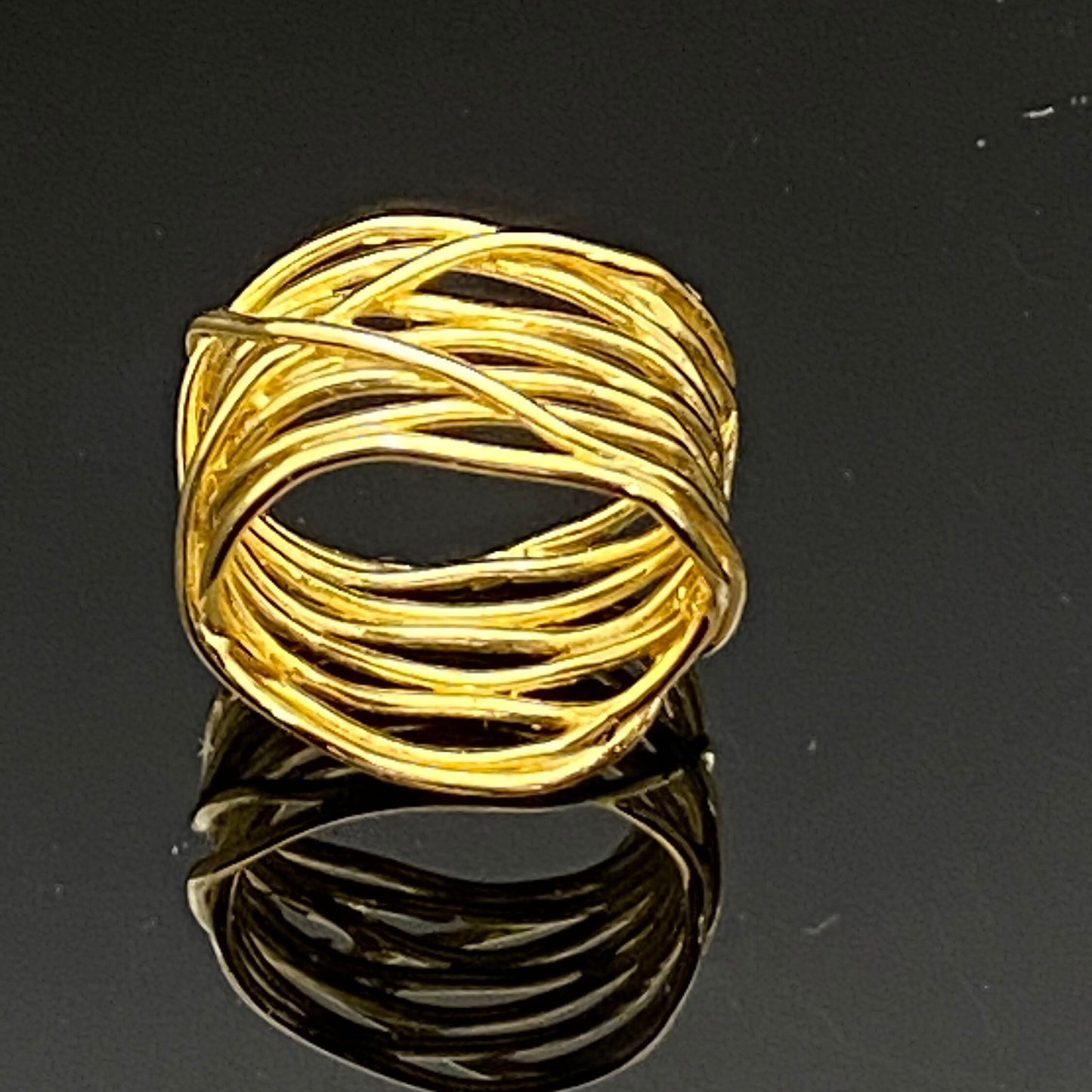 Ladies Wide Woven Band Ring