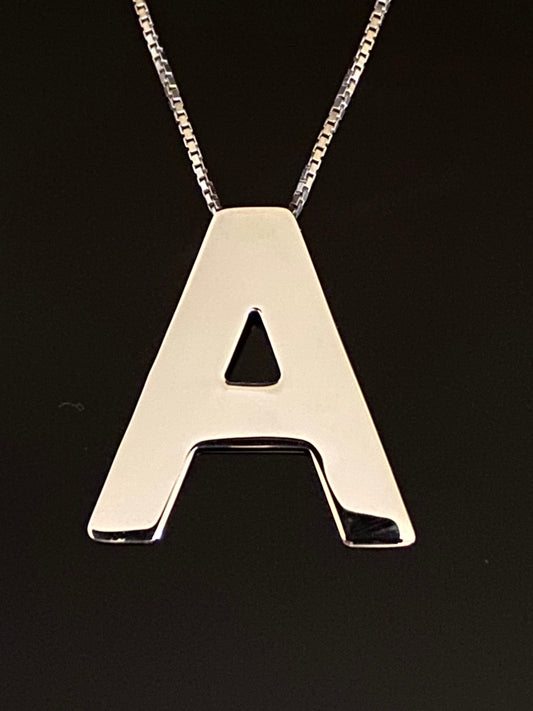 Plated Letter- A -Initial Pendant Necklace