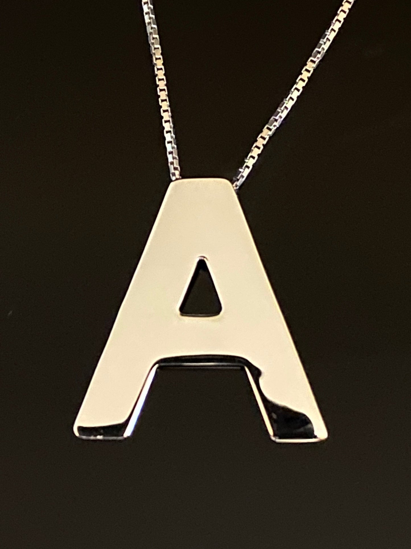 Plated Letter- A -Initial Pendant Necklace