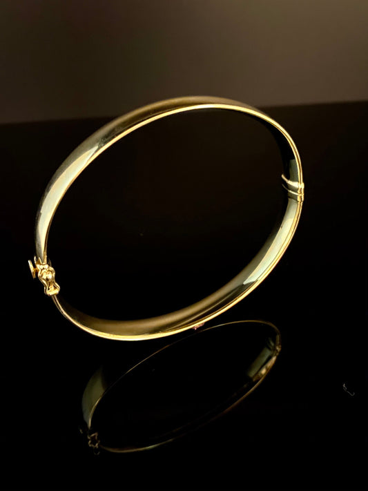 Gold Over Silver Bangle Cuff Bracelet