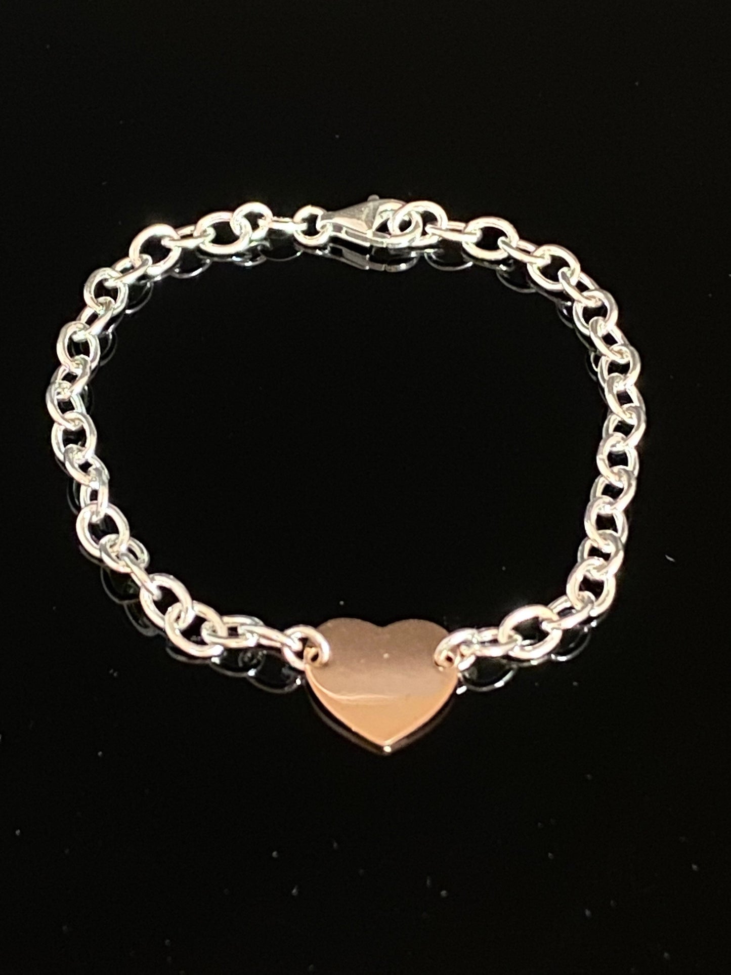 Rose Gold Plated Heart Chain Bracelet