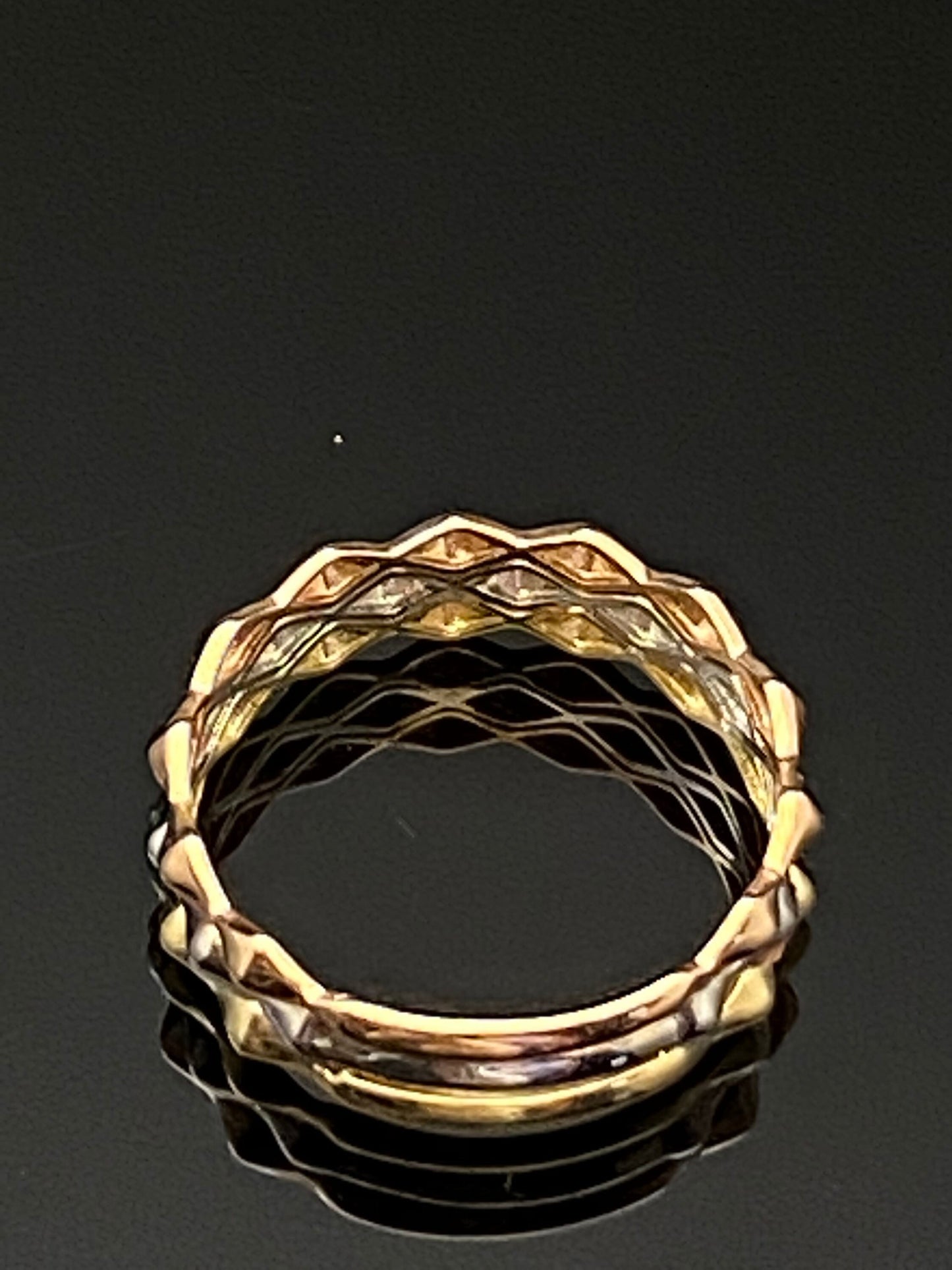 Multi Color Gold Triple Band Stackable Ring