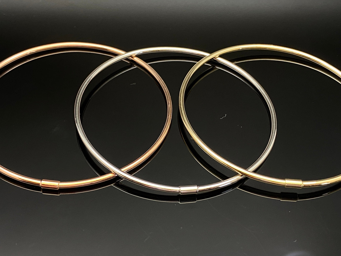 Multi-Color Gold Stackable Bangle Bracelets