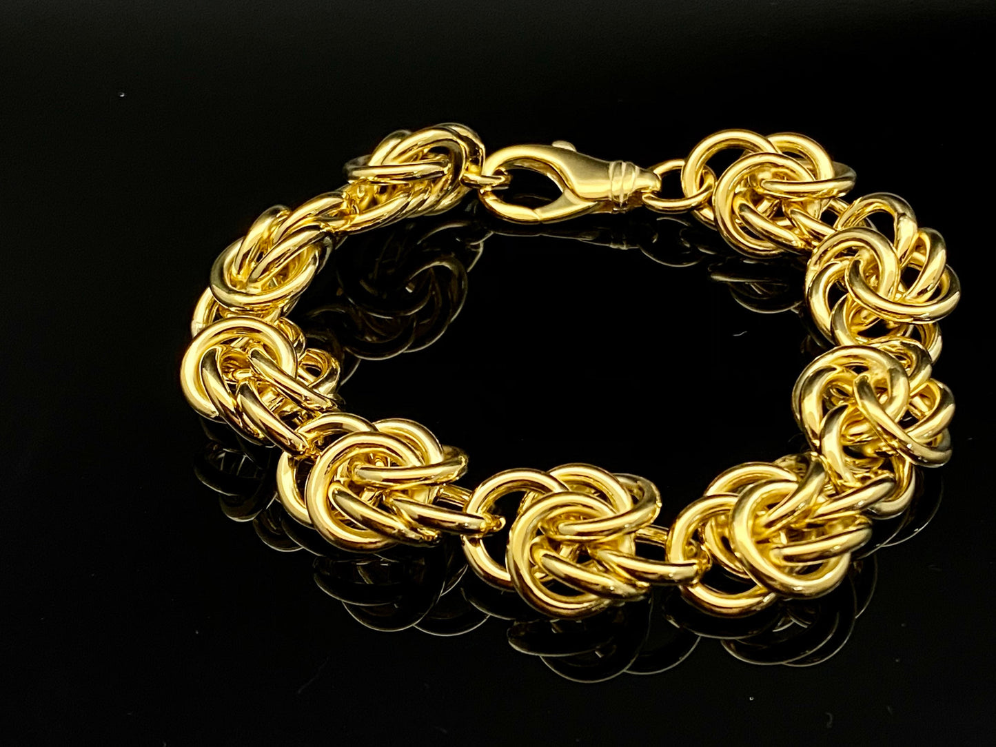 Yellow Gold Over Sterling Silver Love Knot Link Bracelet
