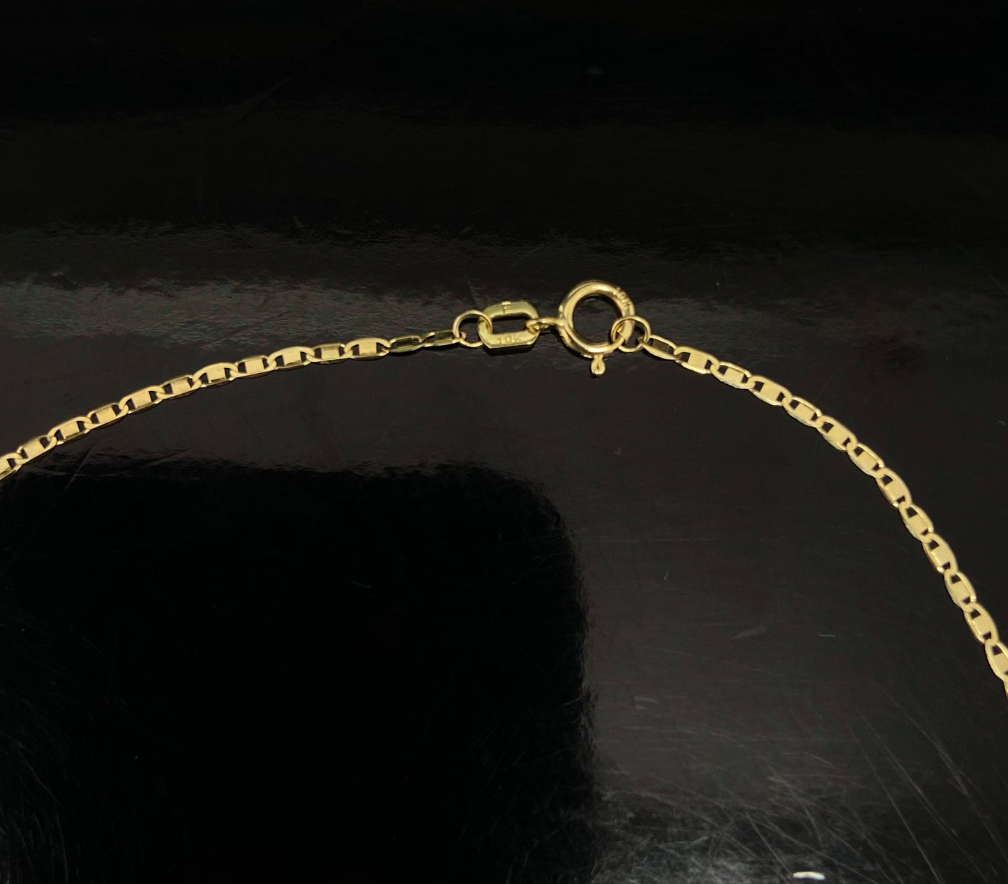 Yellow Gold Valentino Link Anklet Bracelet