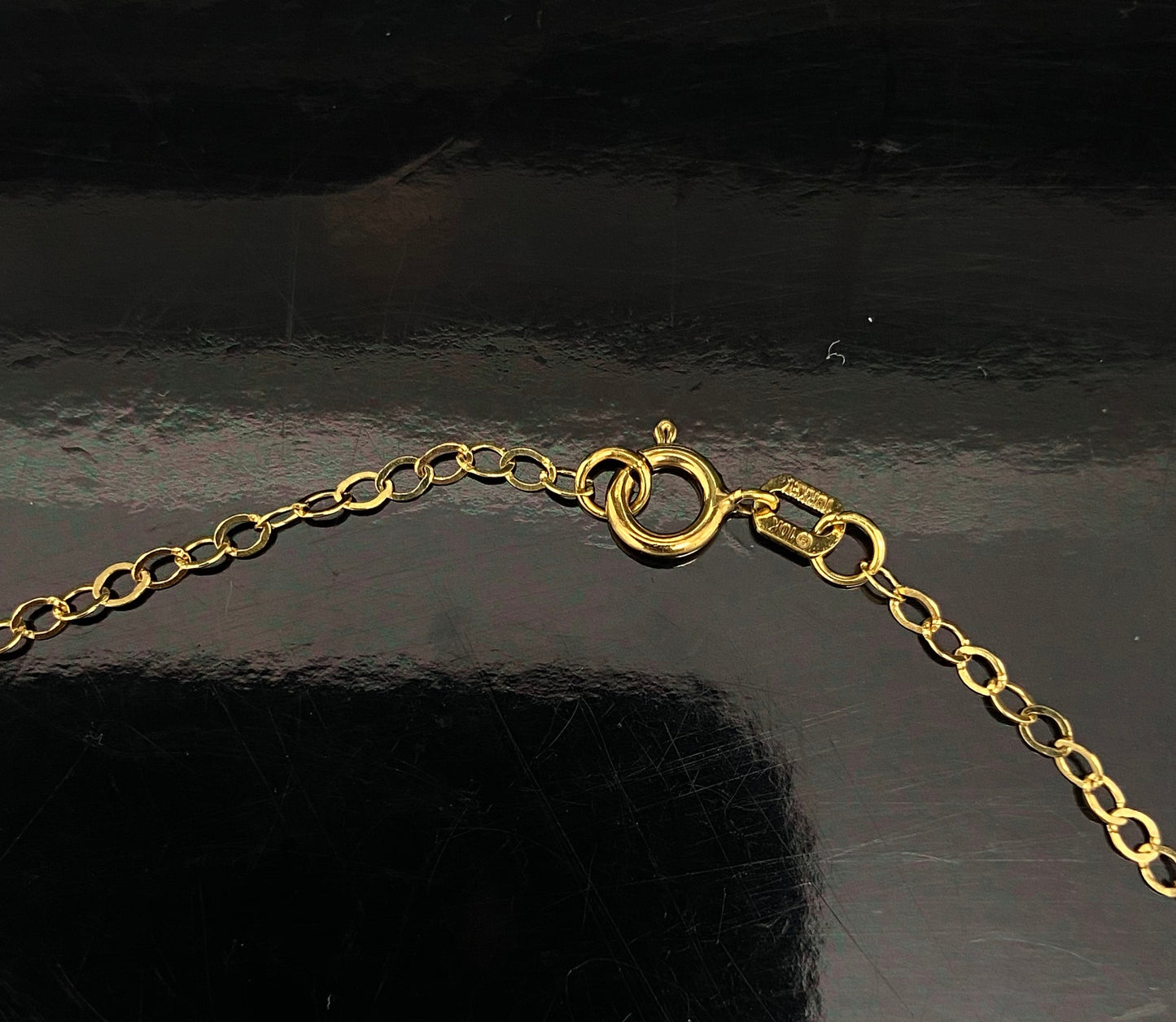 Yellow & White Gold 3 Interlocking Rings Adjustable Anklet Bracelet