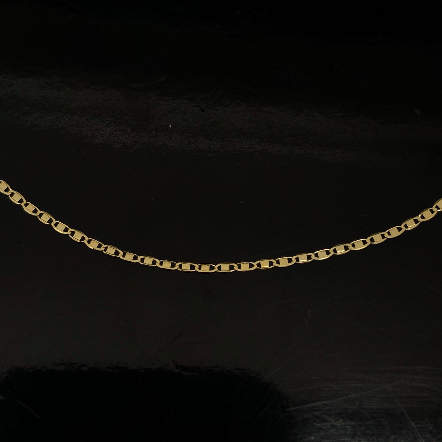Yellow Gold Valentino Link Anklet Bracelet