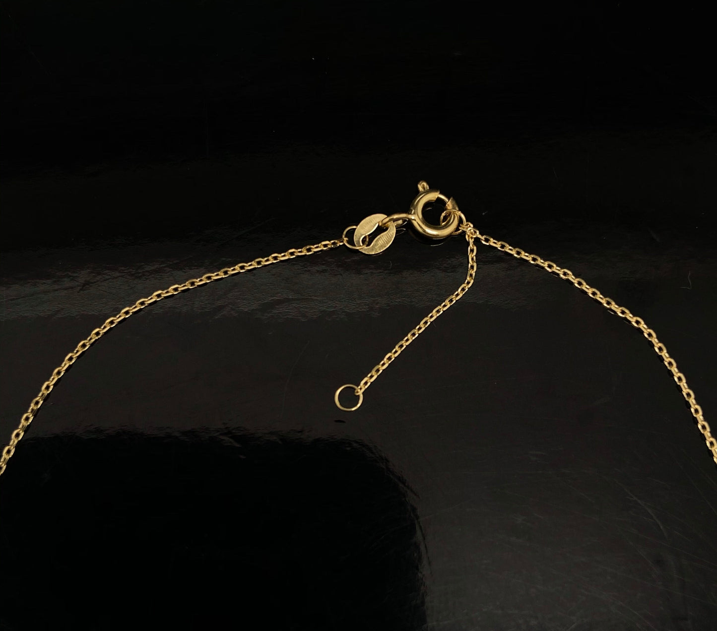 Yellow Gold Multi Shape (Star Moon Heart Flower) Station Adj Anklet Bracelet